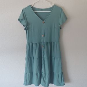 Medium Sage Green Pocket Dress